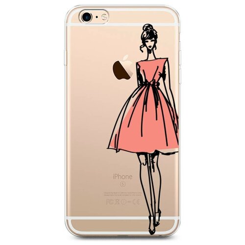 фото Силиконовый чехол "эскиз девушка в платье" на apple iphone 6 plus/6s plus / айфон 6 plus/айфон 6s plus case place