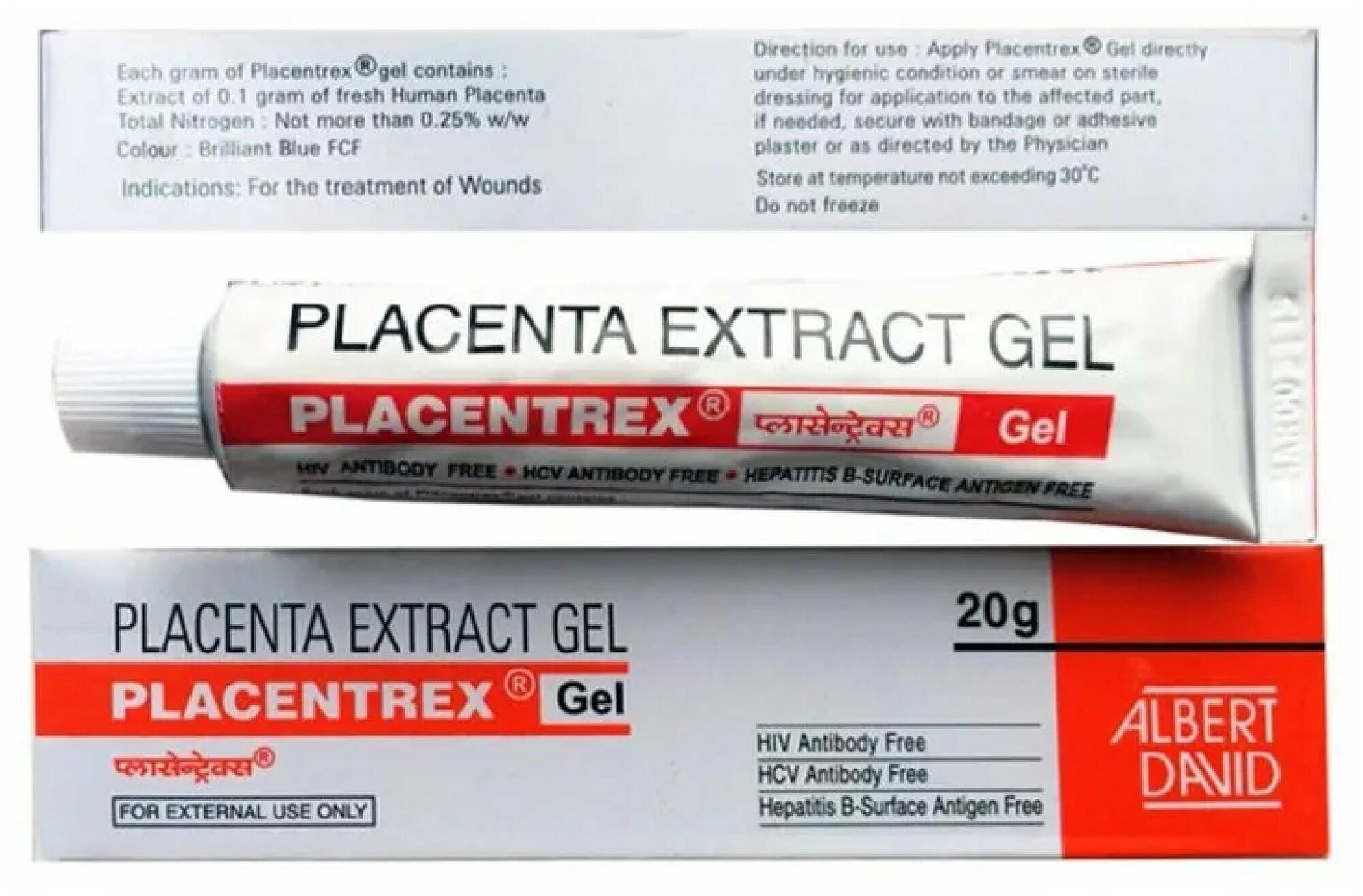 Плацентрекс гель Альберт Дэвид (омолаживающий экстракт плаценты) Placentrex Gel Albert David 20 гр.