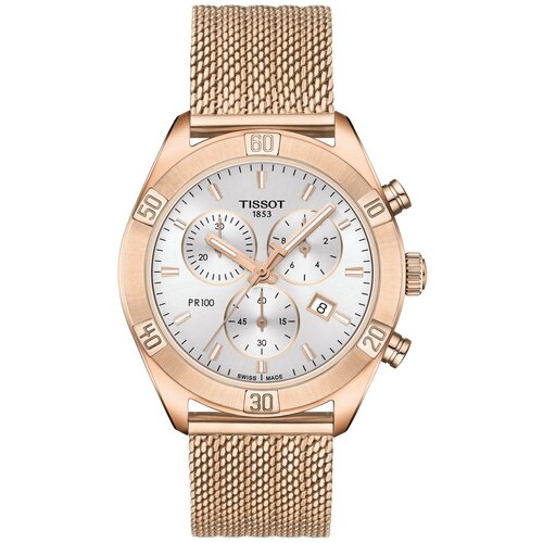 фото Наручные часы tissot наручные часы tissot pr 100 sport chic chronograph t101.917.33.031.00, золотой