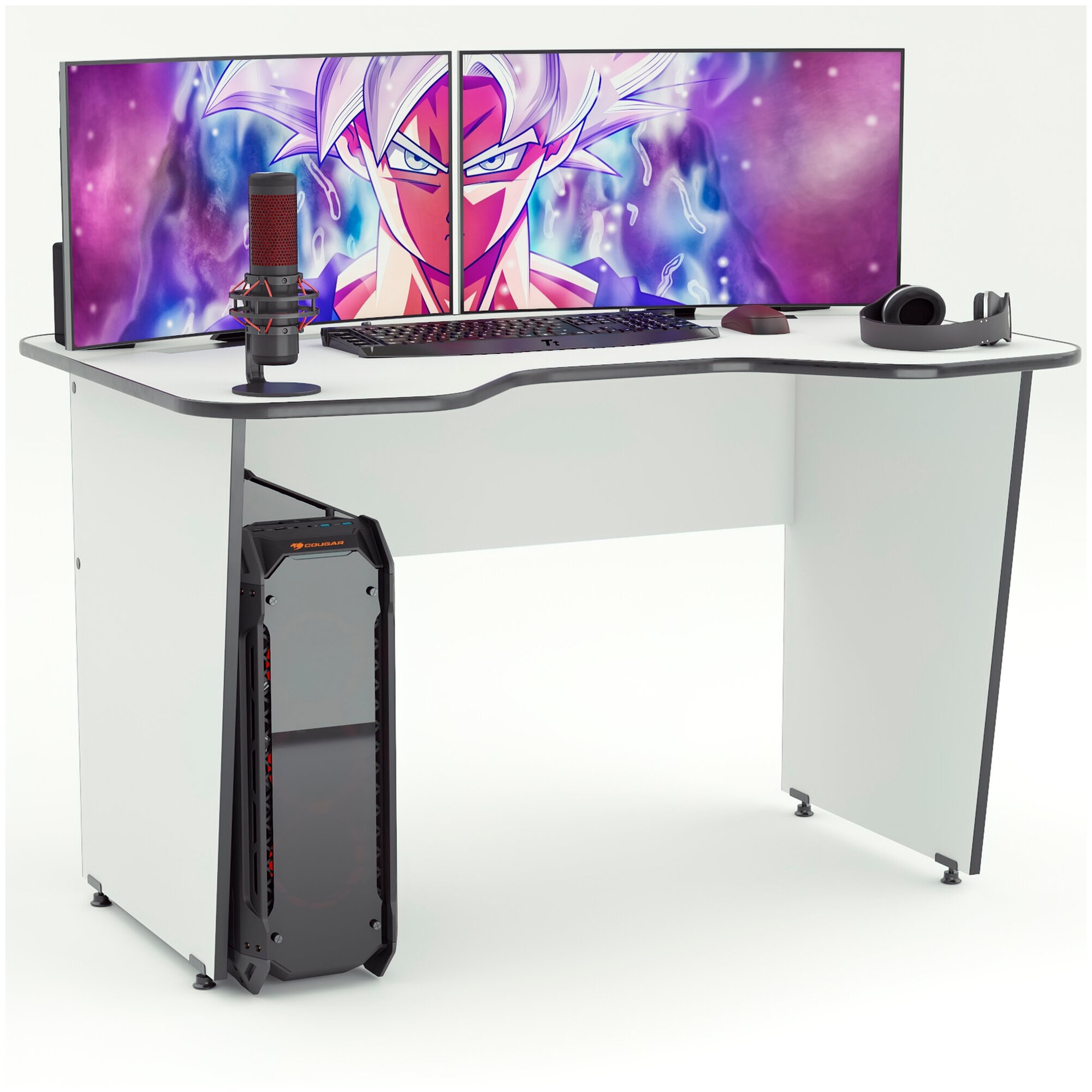 Игровой компьютерный стол Бело-черный Dragon-03 Xplace - фотография № 7