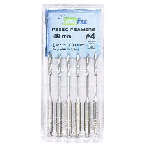 Peeso Reamers - дрильборы машинные стальные, 32 мм, размер 4, 6 шт/упак