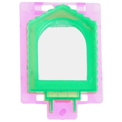 Игрушка для птиц зеркало, зеленый, розовый, 1 шт.
