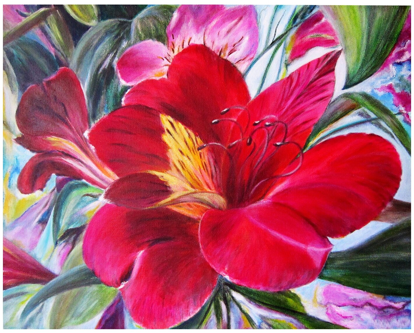 фото Алмазная мозаика Molly 15Х20 см Перуанская лилия (13 цветов)