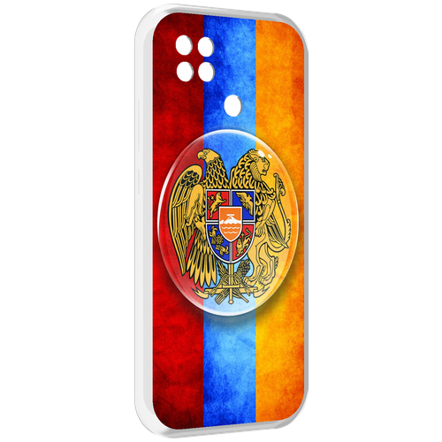 Чехол MyPads герб флаг армении для Poco C40 задняя-панель-накладка-бампер