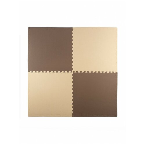 Мягкий пол универсальный 60*60 см, (4 детали), бежево-коричневый, ECO COVER