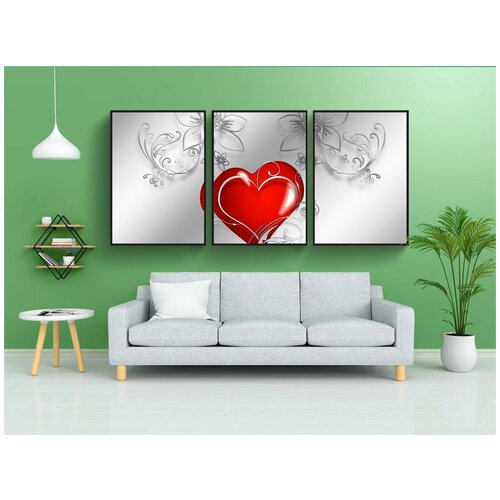 фото Набор модулных постеров для интерьера "крингел, круги, сердце" 60x90 см. в тубусе, без рамки lotsprints