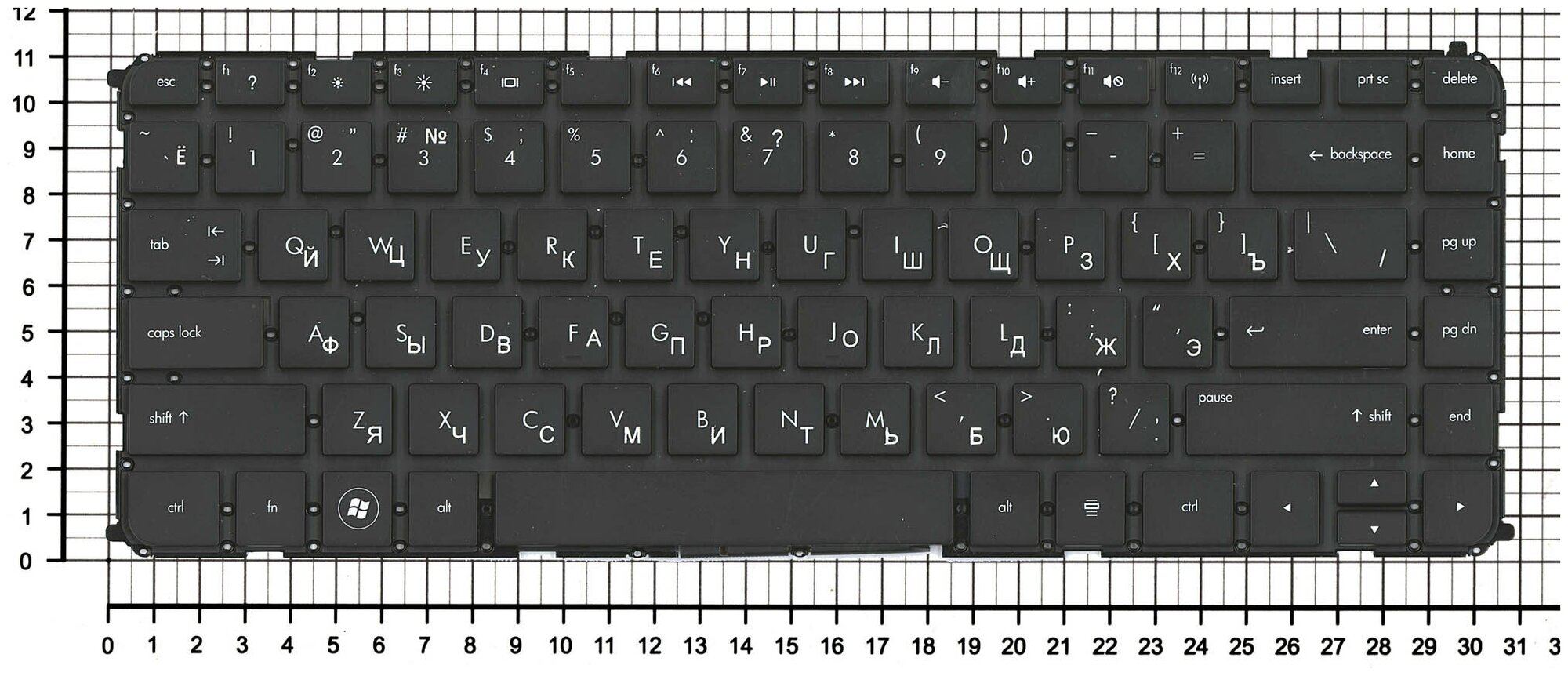 Клавиатура для ноутбука HP ENVY Ultrabook 4-1001et черная без рамки