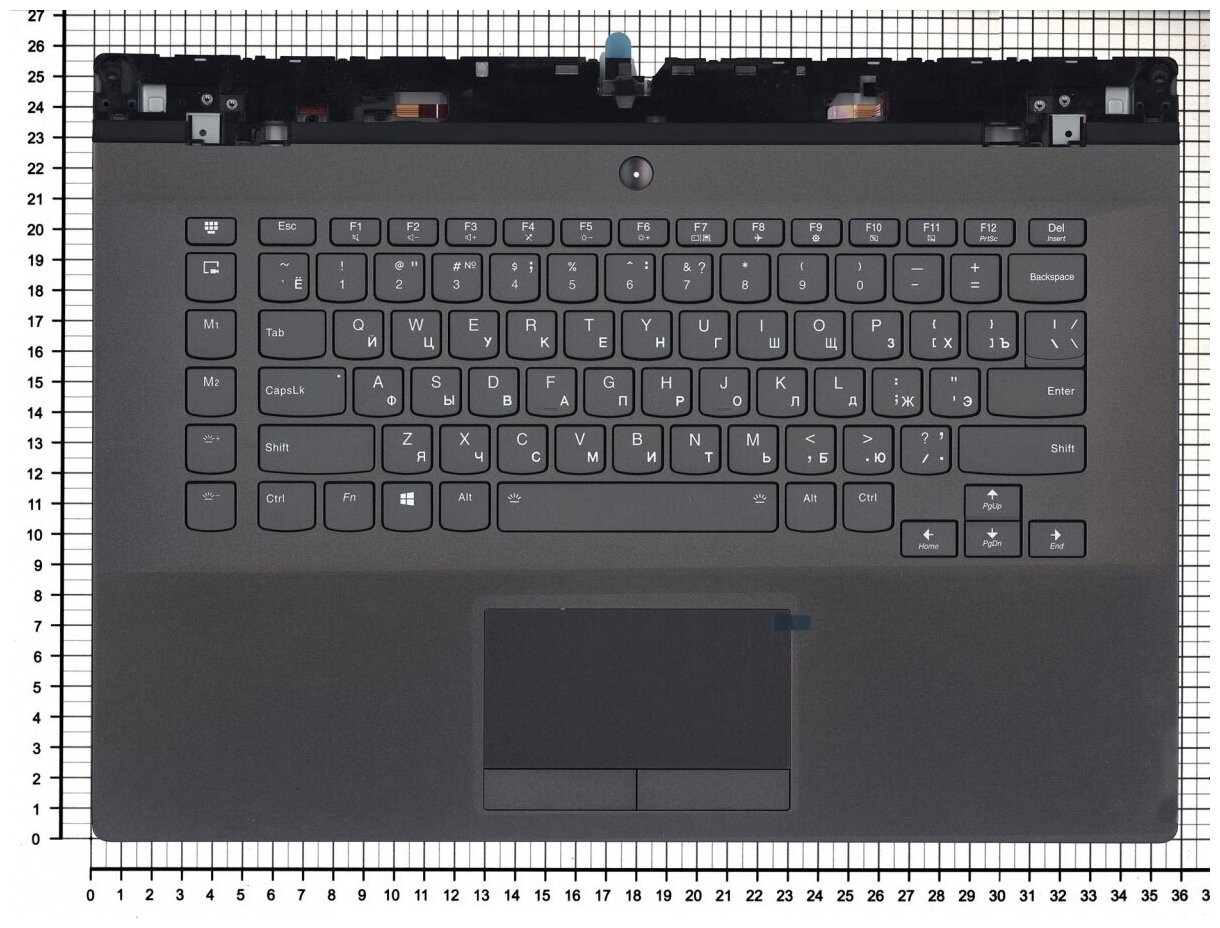 Клавиатура для ноутбука Lenovo 5CB0S16425 черная с черный топкейсом