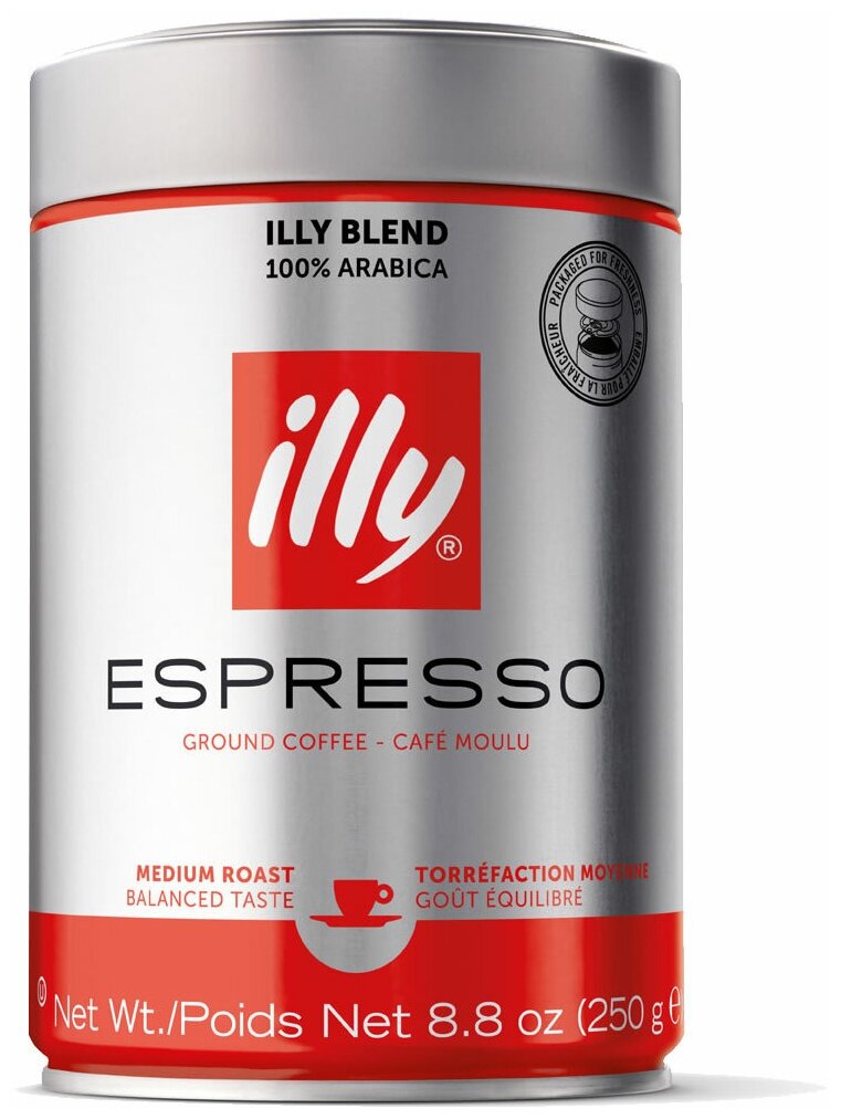 Кофе молотый Illy Espresso, 250 г, металлическая банка - фотография № 5
