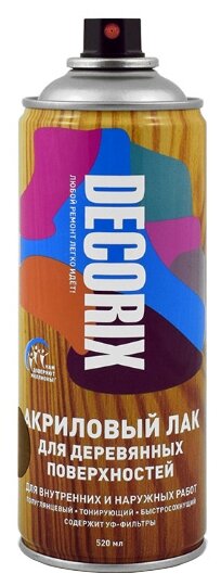 фото Лак Decorix для деревянных поверхностей тонирующий
