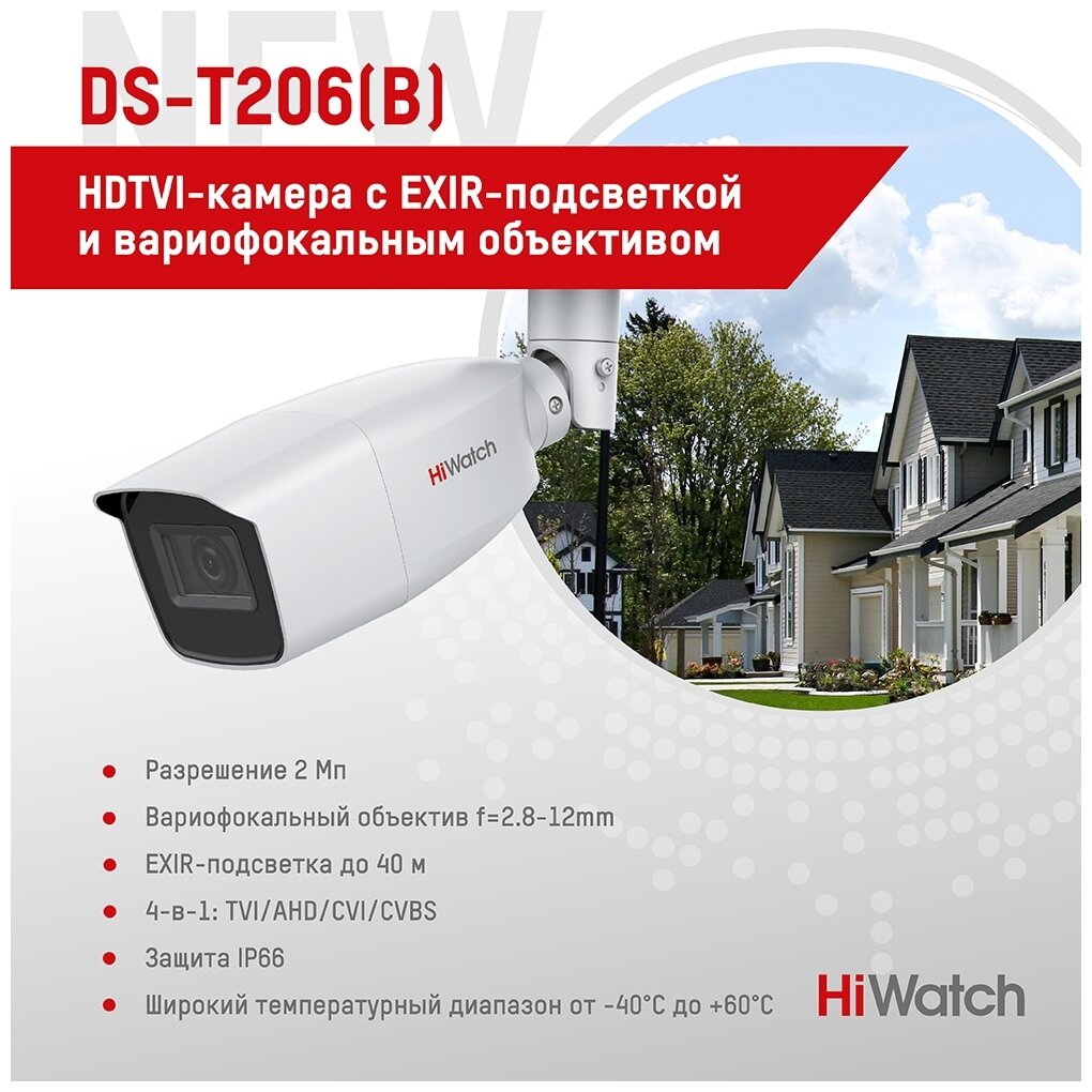 Камера видеонаблюдения Hiwatch DS-T206(B) 2.8-12мм