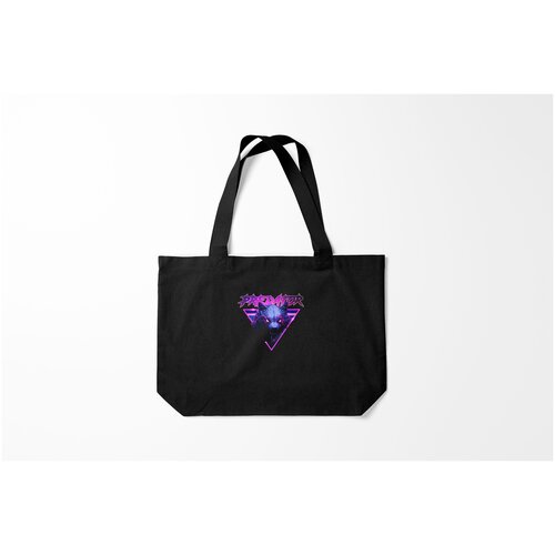 фото Сумка-шоппер / 46х35 см / звери / волки хищник неон burnettie