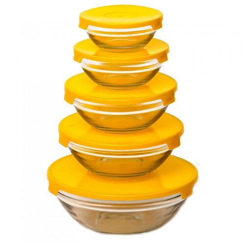 153-39006 набор салатников с/крышками 5 шт./жёлтый