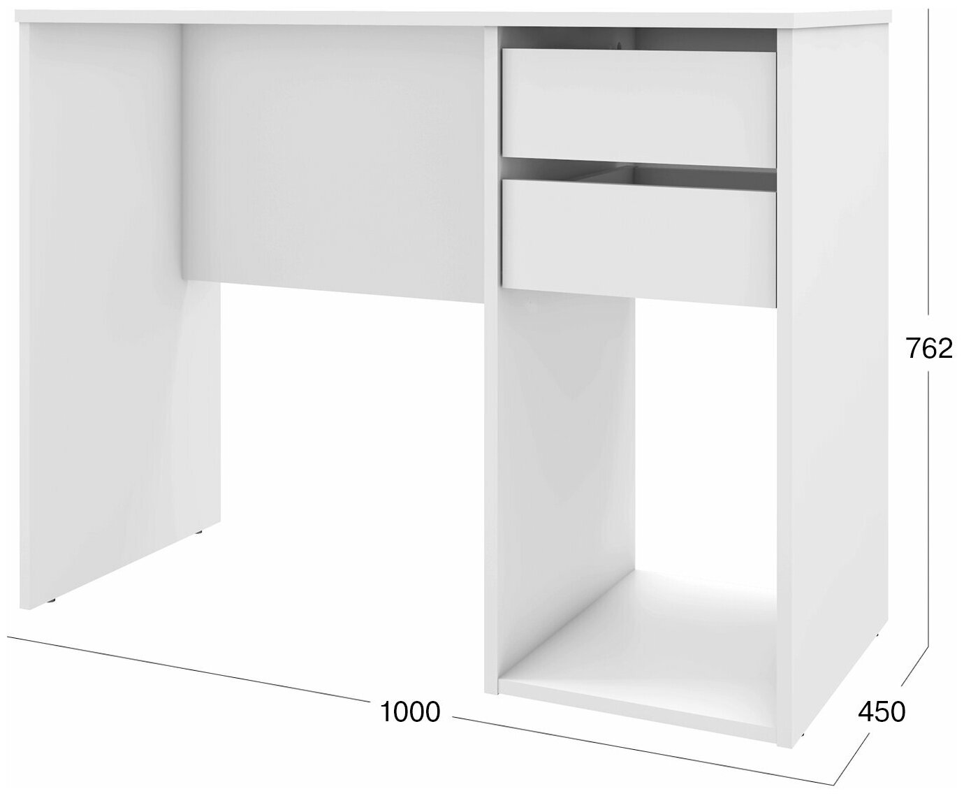 Письменный стол, компьютерный стол Beneli алекс, Белый, с ящиками;с подставкой для системного блока, 100х45х76,2 см, 1 шт. - фотография № 6