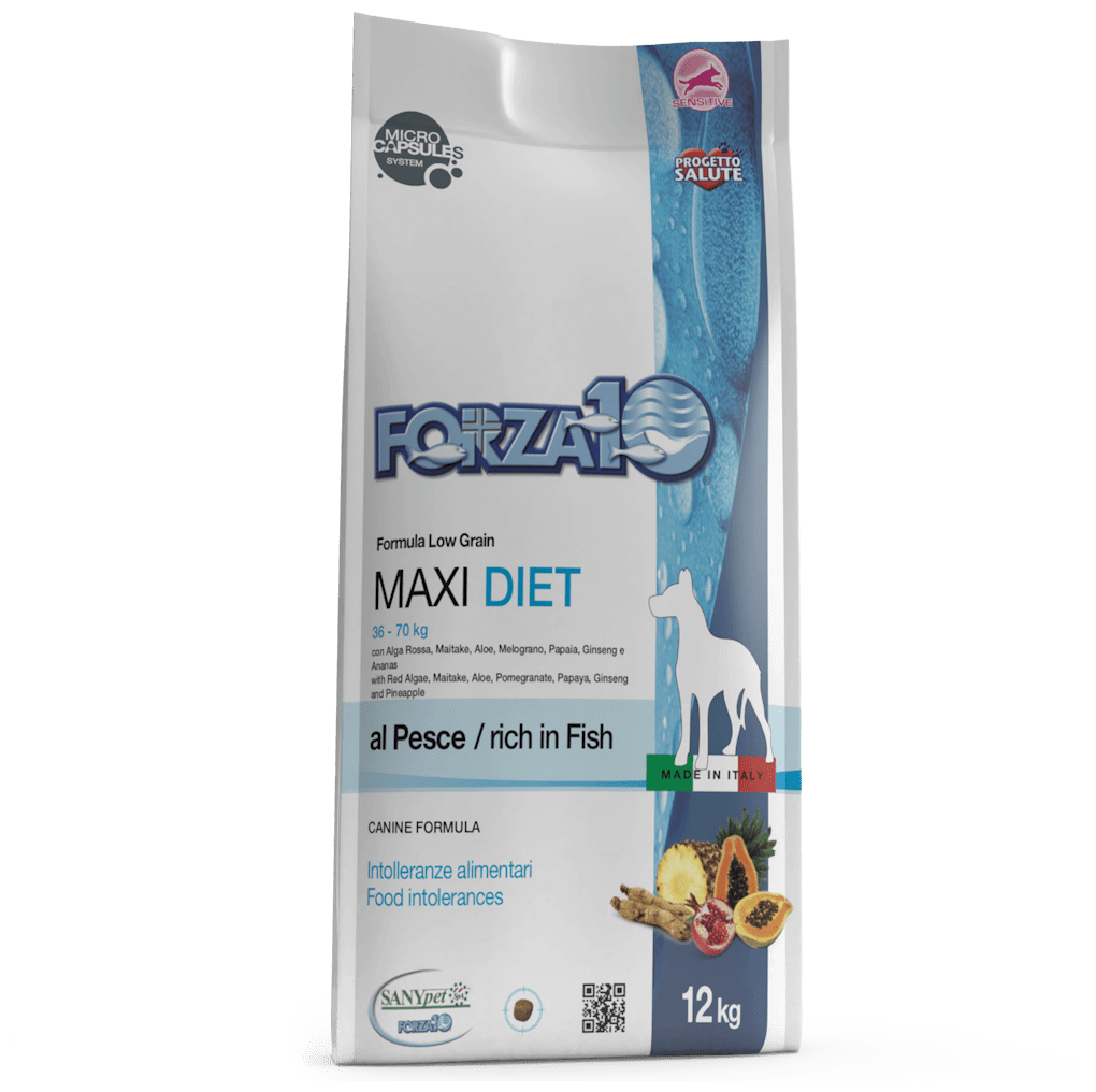 Сухой корм для собак Forza10 Diet Maxi при чувствительном пищеварении, гипоаллергенный, рыба 12 кг (для крупных пород) - фотография № 9