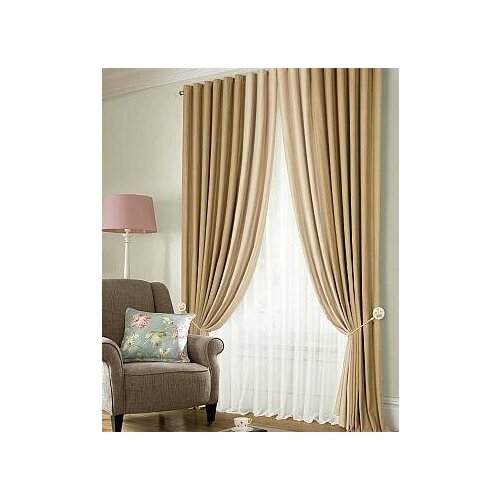 фото Комплект штор томдом гармония (бежево-молочный)