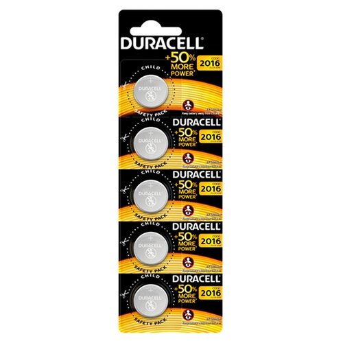 Батарейка CR2016 - Duracell DR CR2016/5BL EU (5 штук)