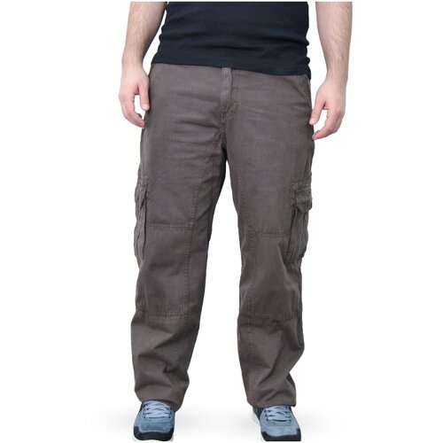 фото Штаны, брюки, джинсы, классические, карго, широкие мужские, цвет-коричневый direktor