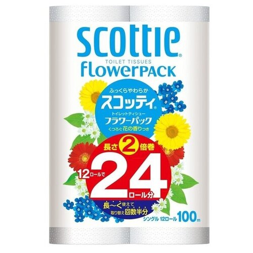 Мягкая туалетная бумага особоплотной намотки, Crecia Scottie FlowerPACK 2, 12 рул (100м)