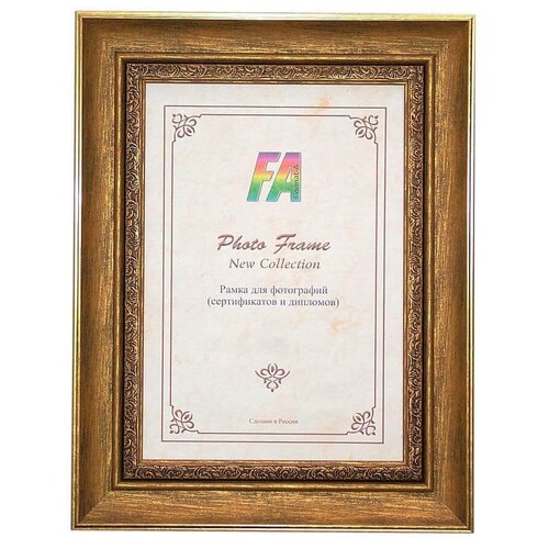 Типы/Предметы интерьера/Фоторамки FA Фоторамка FA пластик Монарх золотая патина 10х15 (20/360) Б0030285