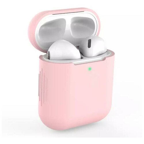 фото Чехол на беспроводные наушники airpods 1/2 розовый kamukamu