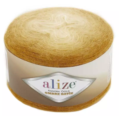 Пряжа Alize Angora Gold Ombre Batik, 20 % шерсть, 80 % акрил, 150 г, 825 м, 1 шт., 7358 золото 825 м