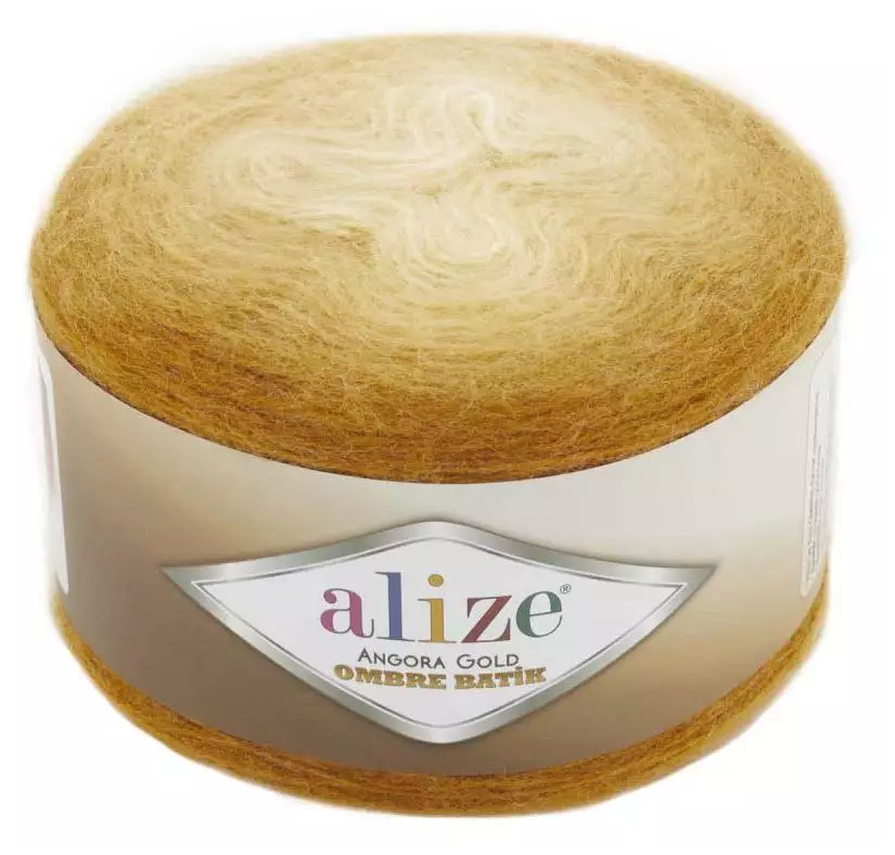 Пряжа Alize Angora Gold Ombre Batik золотистый (7358), 80%акрил/20%шерсть, 825м, 150г, 1шт