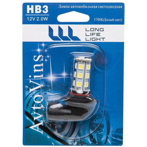 Лампа диодная HB3 12V-2W 18PCS, 1 шт 68/приборная панель/габаритные огни/автолампа