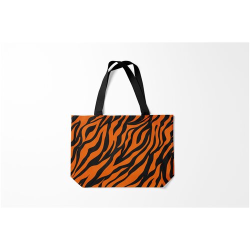 фото Сумка-шоппер / 46х35 см / популярные иллюстрации / текстуры тигровый камуфляж burnettie