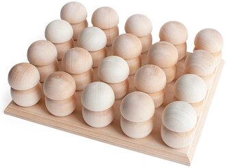 Детская деревянная развивающая игрушка / набор Грибы на подставке (5х4) 20 шт в упаковке / заготовка из дерева для раскрашивания / Ulanik