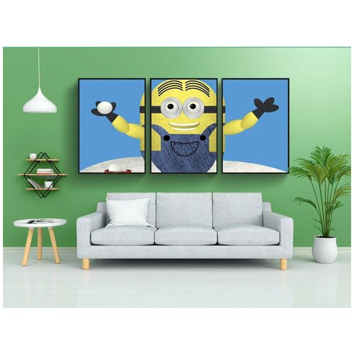 фото Набор модулных постеров для интерьера "снеговик, миньон, зима" 60x90 см. в тубусе, без рамки lotsprints