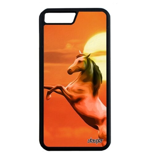 фото Ударопрочный чехол для смартфона // apple iphone 7 plus // "лошадь" кобыла мустанг, utaupia, оранжевый