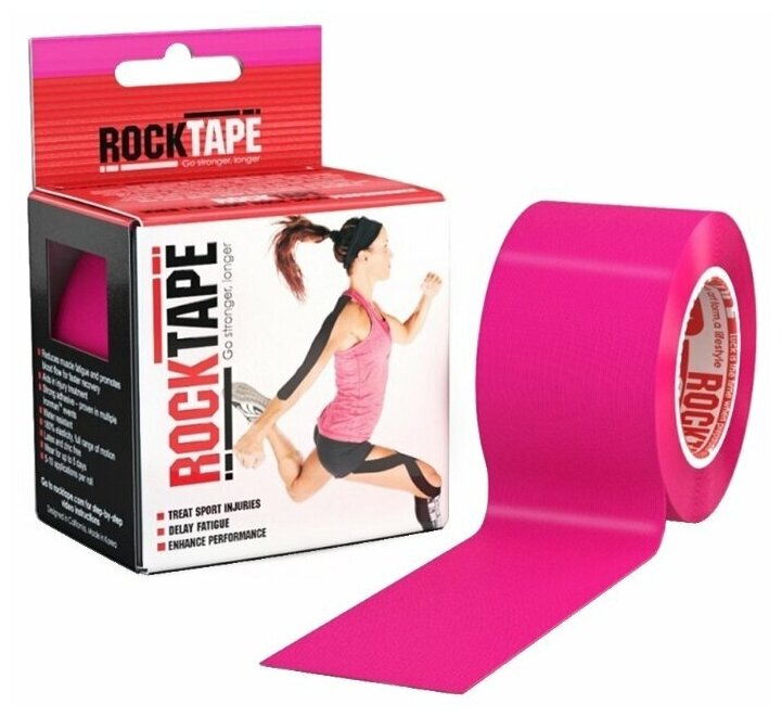 Кинезиотейп Rocktape 5 см х 5 м, ярко-розовый