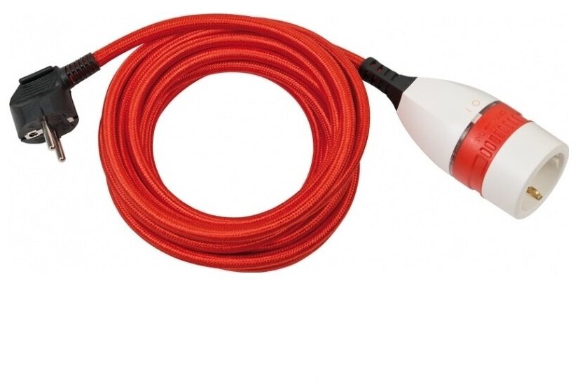 1161830040 Brennenstuhl удлинитель-переноска Quality Plastic Extension Cable,5м, 1 роз, красный
