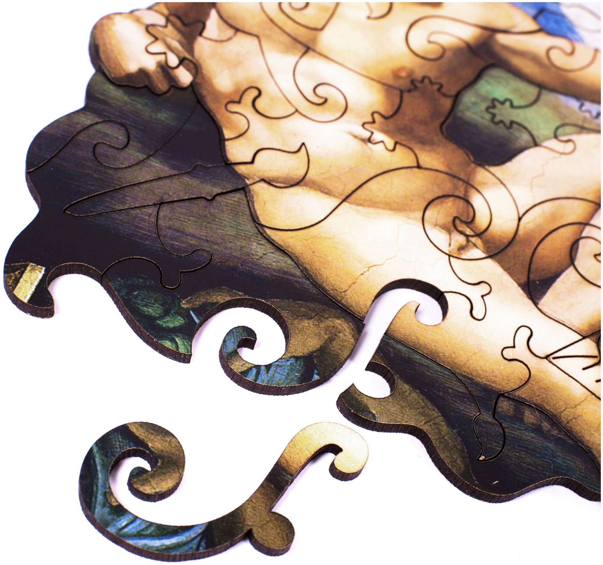 Деревянный пазл Сотворение Адама. Микеланджело (размер М) Zufa - фото №2