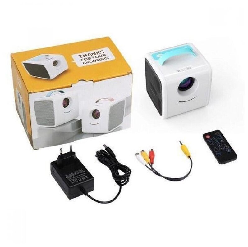 Детский LED проектор (Голубой), портативный светодиодный мини-проектор, проектор, совместимый с USB, домашний мультимедийный плеер