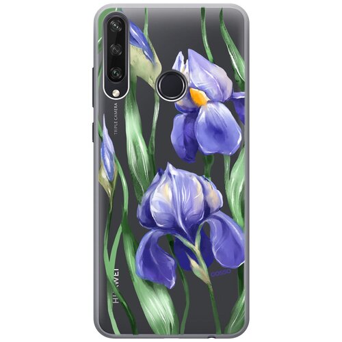 фото Ультратонкий силиконовый чехол-накладка transparent для huawei y6p с 3d принтом "amazing irises" gosso