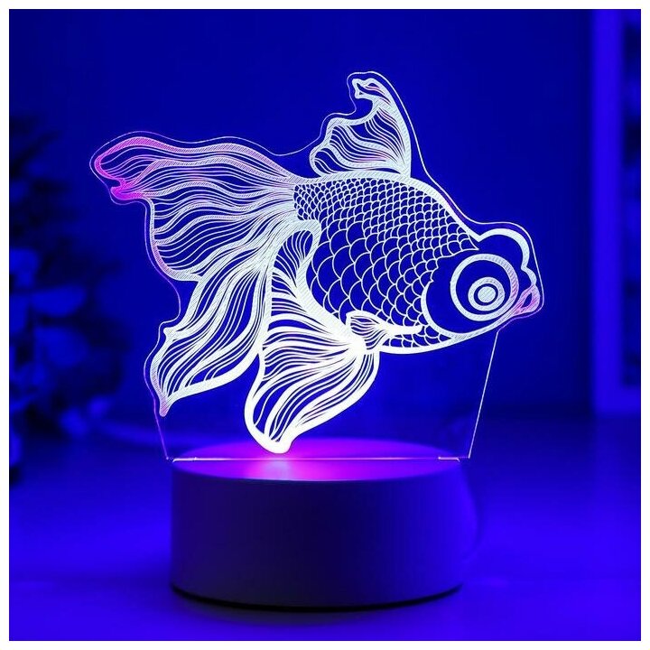 RISALUX Светильник "Рыбка" LED RGB от сети 9,5х15х16,5 см - фотография № 4
