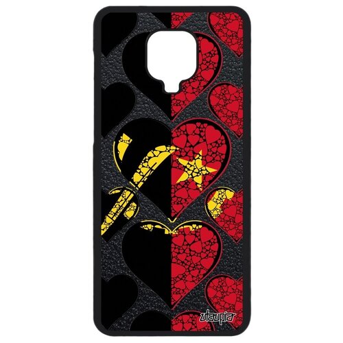 фото Качественный чехол на // xiaomi redmi note 9s // "флаг анголы с сердцем" любовь дизайн, utaupia, цветной