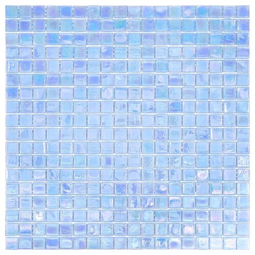 Мозаика одноцветная чип 15 стекло Alma NB-BL554 голубой квадрат глянцевый перламутр