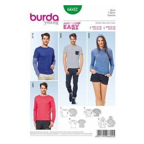 фото Выкройка burda 6602- пуловер
