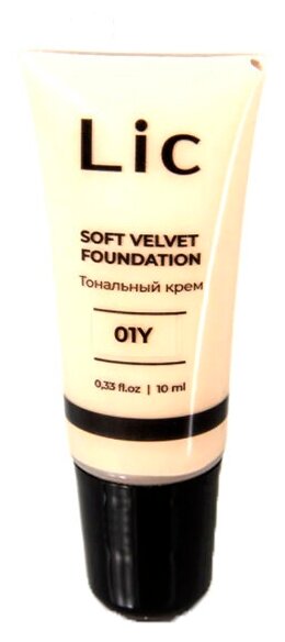 Lic Тональный крем Soft Velvet Foundation mini, 10 мл, оттенок: 01Y