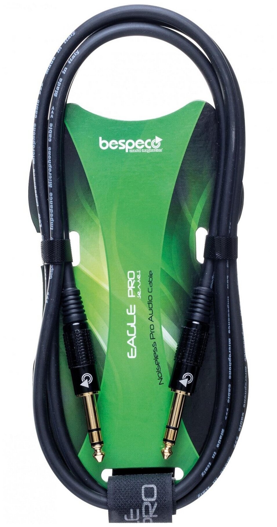 Инструментальный кабель Bespeco EASS 1000, 2 x 1/4" стерео Jack TRS папа
