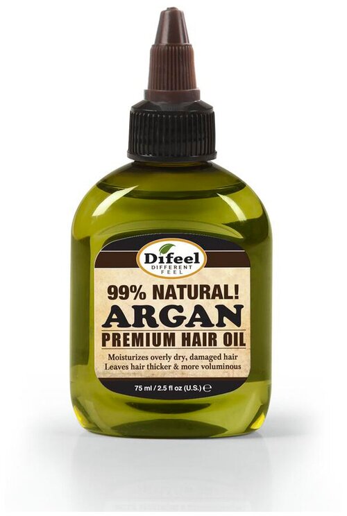 Difeel 99% Natural Argan Premium Hair Oil 99% натуральное премиальное масло для волос с арганой, 75 мл