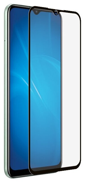 DF / Закаленное стекло с цветной рамкой (fullscreen+fullglue) для Realme Narzo 50i смартфона Реалми Нарзо 50 ай DF rmColor-20 (black) / черный