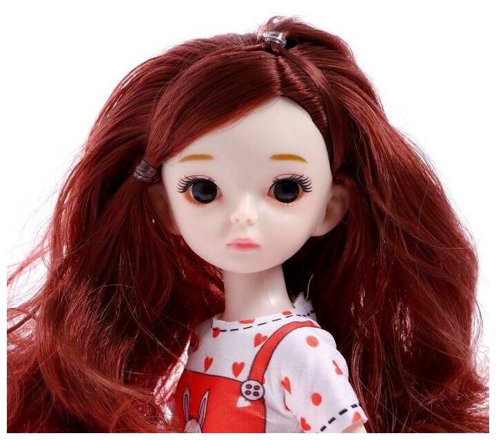 Кукла модная шарнирная «Лиза» в сарафане, с аксессуаром, микс