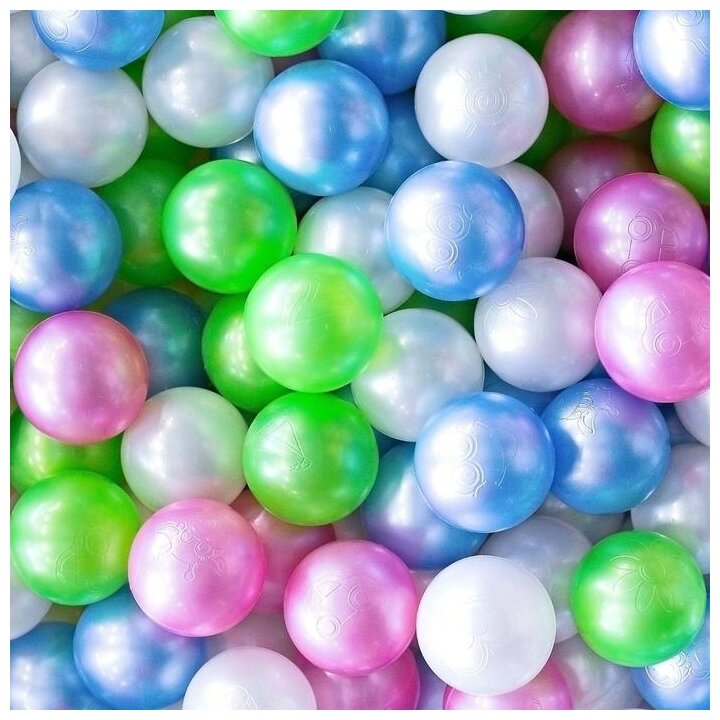 Шарики для сухого бассейна «Перламутровые», диаметр шара 7,5 см, набор 50 штук, цвет розовый, голубой, белый, зелёный - фотография № 3