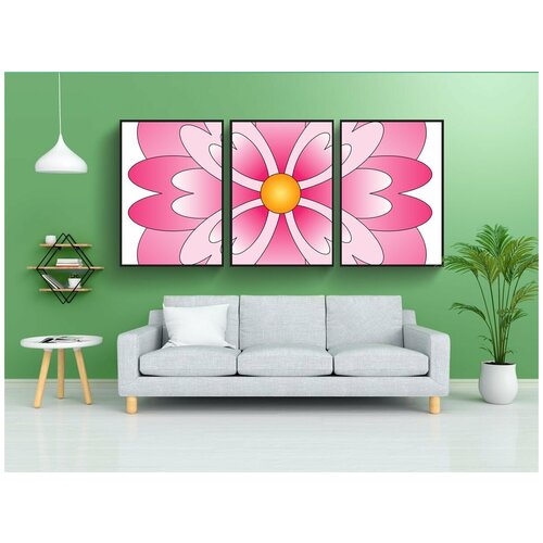 фото Набор модулных постеров для интерьера "цветок, цветы, роза" 60x90 см. в тубусе, без рамки lotsprints