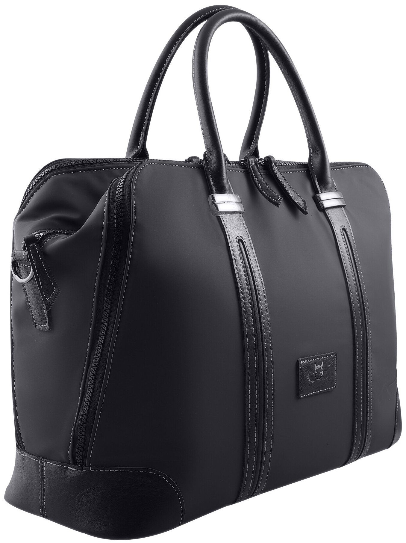 Надёжная мужская сумка со съемным ремнём, натуральная кожа 20%, высокопрочная ткань 80%, 2018958B - фотография № 3