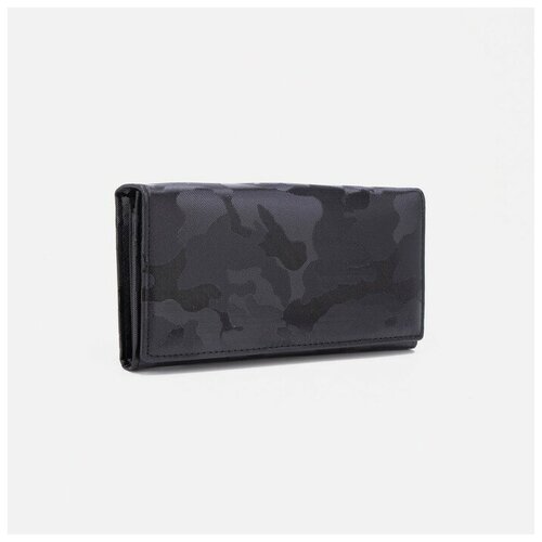 фото Кошелёк, 3 отдела, на магнитах, цвет чёрный нет бренда